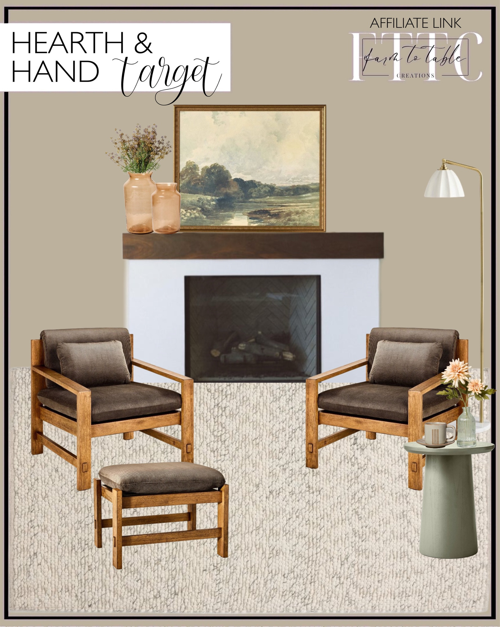 Hearth & Hand Spring Collection. Follow @farmtotablecreations on Instagram for more inspiration.

Coming Soon December 22nd. 

Wood Frame Upholstered Arm Chair - Hearth & Hand. Chunky Rectangular Handmade Woven Area Rug Cream. Wood Frame Ottoman with Attached Cushion. Wooden Round Pedestal Accent Side Table - Sage Green. Faux Mini Orange Daisy Flower Arrangement. Fluted Ceramic Floor Lamp with Faux Marble Base. Early Spring Framed Canvas Art (No Glass). Tan Glass Decorative Flower Vase. 5oz Modern Stripe Stoneware Espresso Cup and Saucer Set Serene Green. 25" Faux Eucalyptus and Berry Stems Bundle. 

Gallery Wall | Spring Decor |  End of Year Clearance | Trending Decor | Viral Decor | Amazon Holiday | Christmas | Christmas Table | Tablescape | Christmas Tree | Bedroom corner | Coffee Table Decor | Neutral Decor | Fall Stem Sale | Target Finds | Skinny Bench | Bedroom | Living Room | Breakfast Nook | Amazon Home | Target Sale | Loloi Rugs | Magnolia Home | console table | console table styling | faux stems | entryway space | front porch decor | neutral decor | entryway decor | cozy home | affordable decor |  home decor | home inspiration | Christmas stems | Christmas console | Christmas vignette | christmas decor | fall decorations | console styling | entryway rug | cozy moody home | moody home decor | neutral home | bathroom decor | tree ornaments | living room


#LTKFindsUnder50 #LTKHome #LTKStyleTip