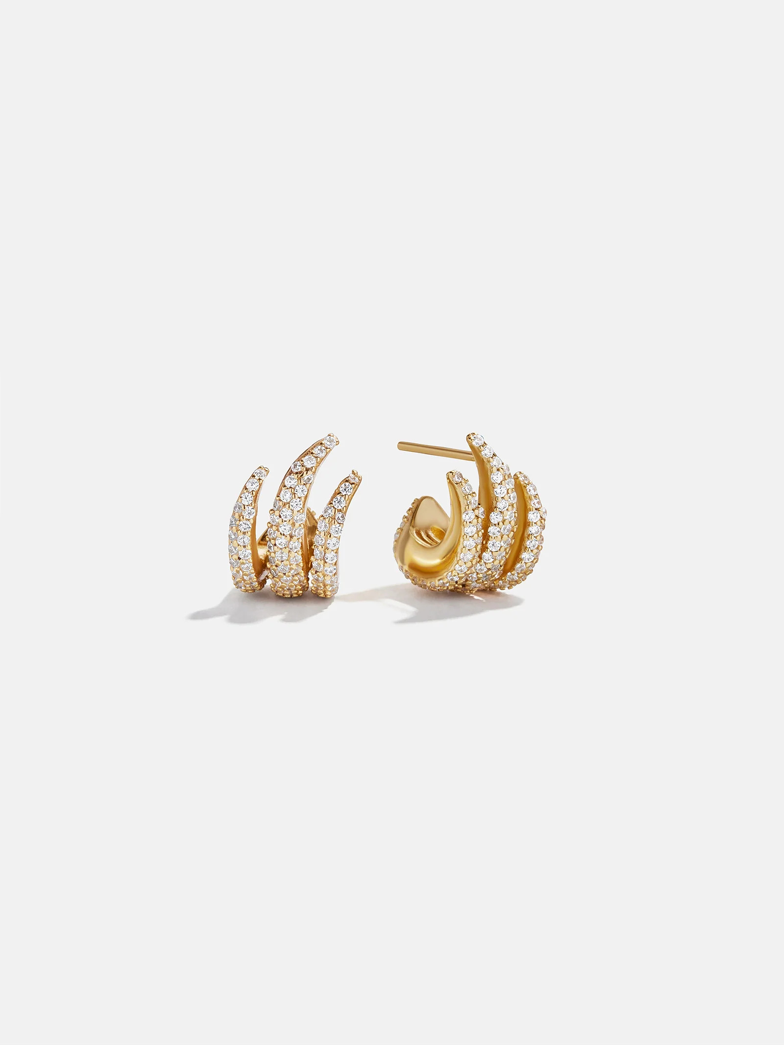 Giselle 18K Gold Earrings - Gold/Pavé | BaubleBar