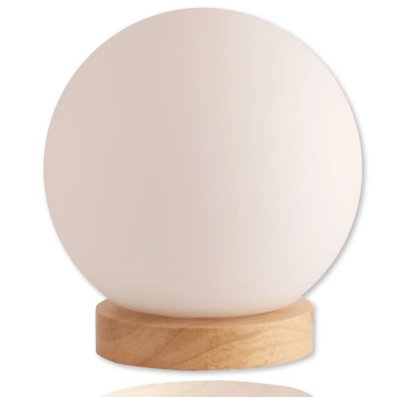 Anwesha 6.3" Natural Wood Bedside Glass Globe Table Lamp | Wayfair North America