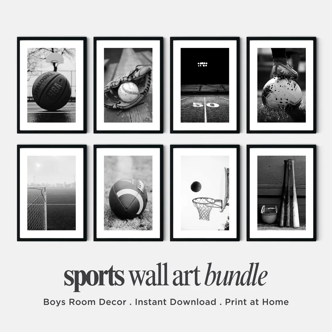 Children Room Sport Wall Art Digital Sport Poster Bundle Boy Bedroom Instant Download Sport Decor... | Etsy (Global)