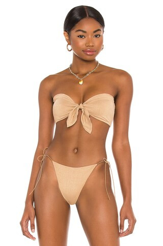 Tropic of C Cha Cha Bikini Top in Gold from Revolve.com | Revolve Clothing (Global)