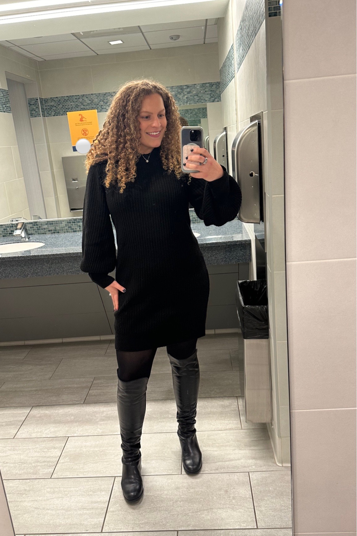 Sweater dress for winter weather and work clothes for the office! 

French Connection sweater dress
Spanx tights
Stuart Weitzman 50/50 leather boots

I got the boots consigned! 

#LTKHoliday #LTKSeasonal #LTKstyletip