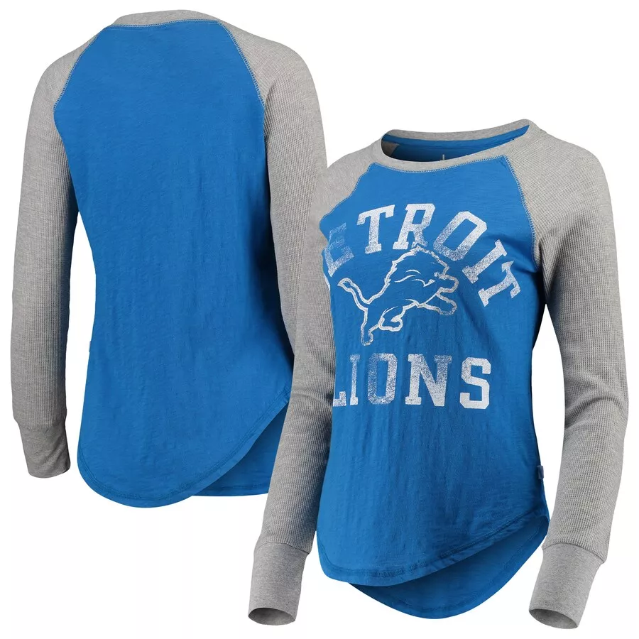 Detroit Lions G-III 4Her by Carl Banks Women's Waffle Knit Raglan