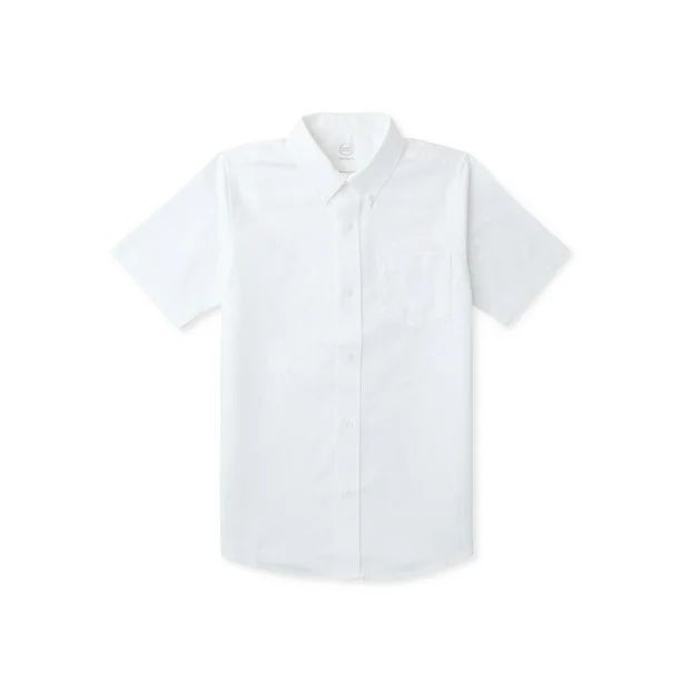 Wonder Nation Boys School Uniform Short Sleeve Button-Up Oxford Shirt, Sizes 4-18 | Walmart (US)