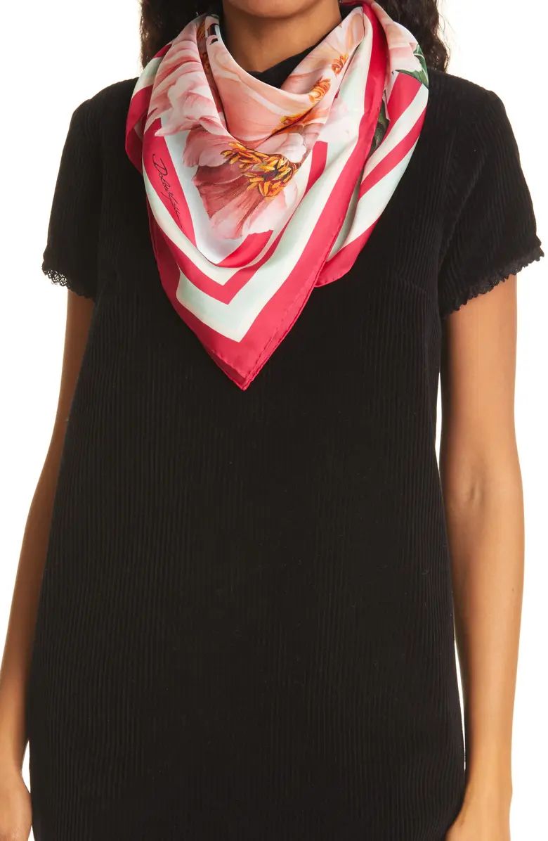 Dolce&Gabbana Camellia Print Silk Square Scarf | Nordstrom | Nordstrom