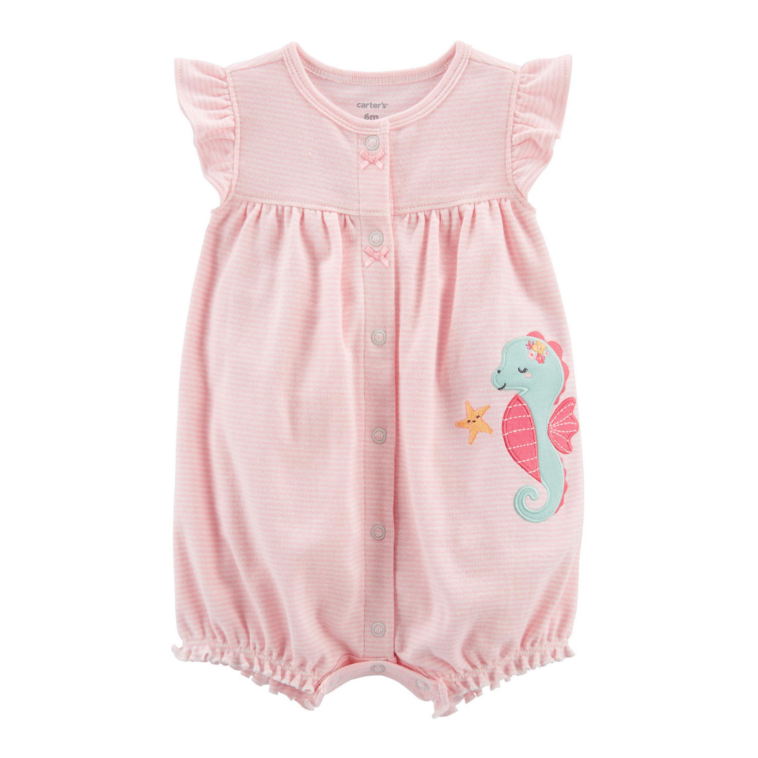 Baby Girl Carter's Seahorse Snap-Up Romper | Kohl's