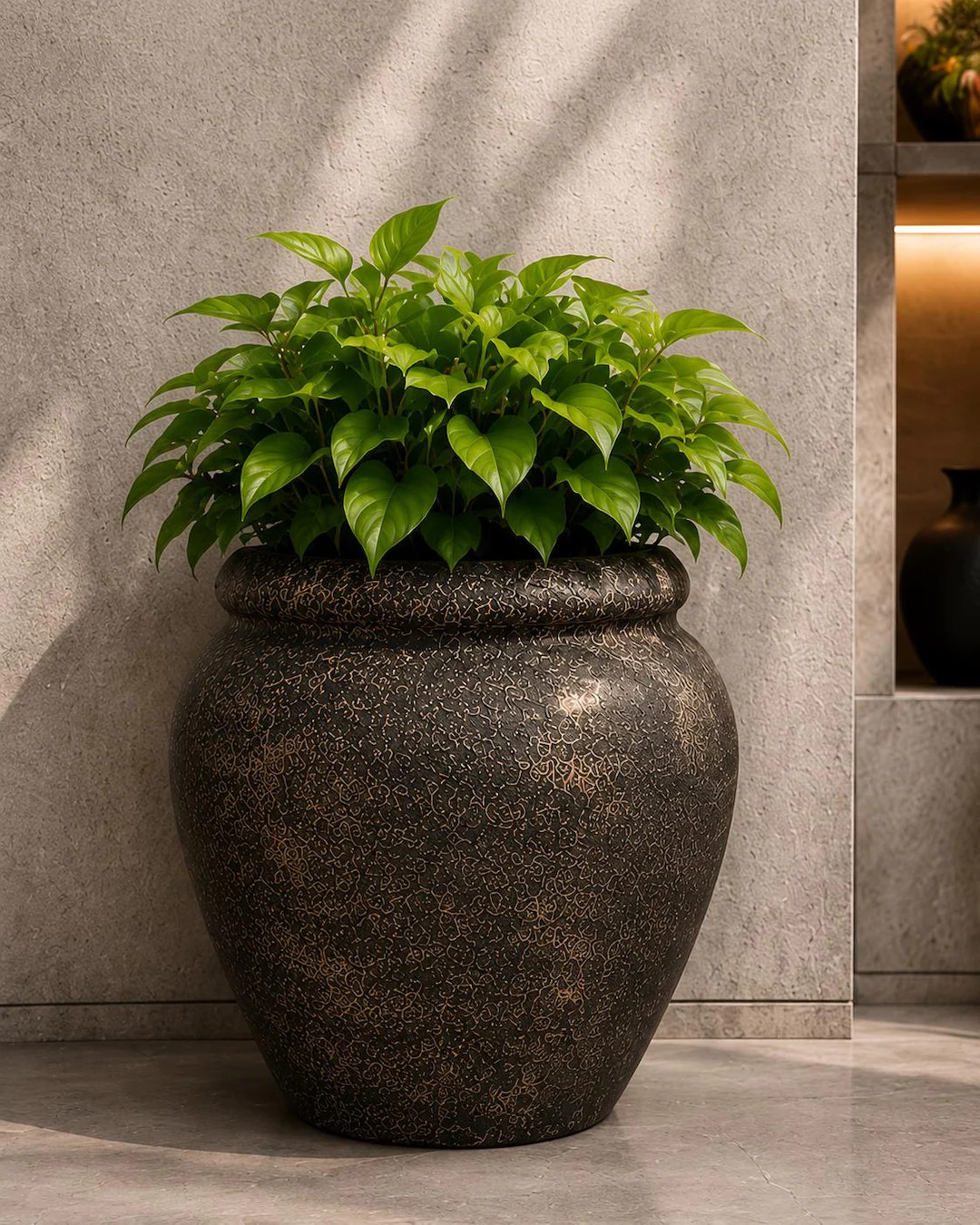 Large Surahi FRP Planter | Textured Black Indoor Outdoor Garden Pot | Etsy (Global)