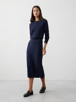 Ribbed Midi Sweater Skirt | Banana Republic Factory