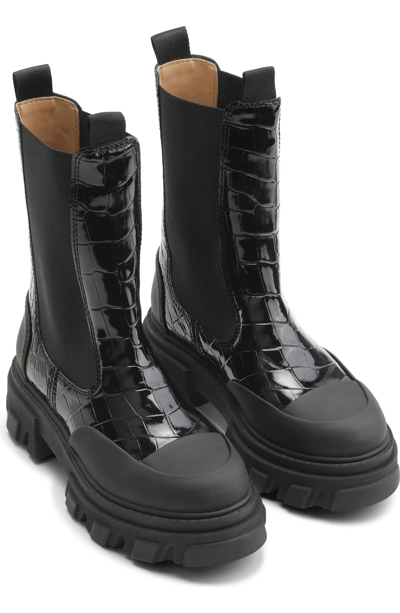 Ganni Croc Embossed Chelsea Boot (Women) | Nordstrom | Nordstrom