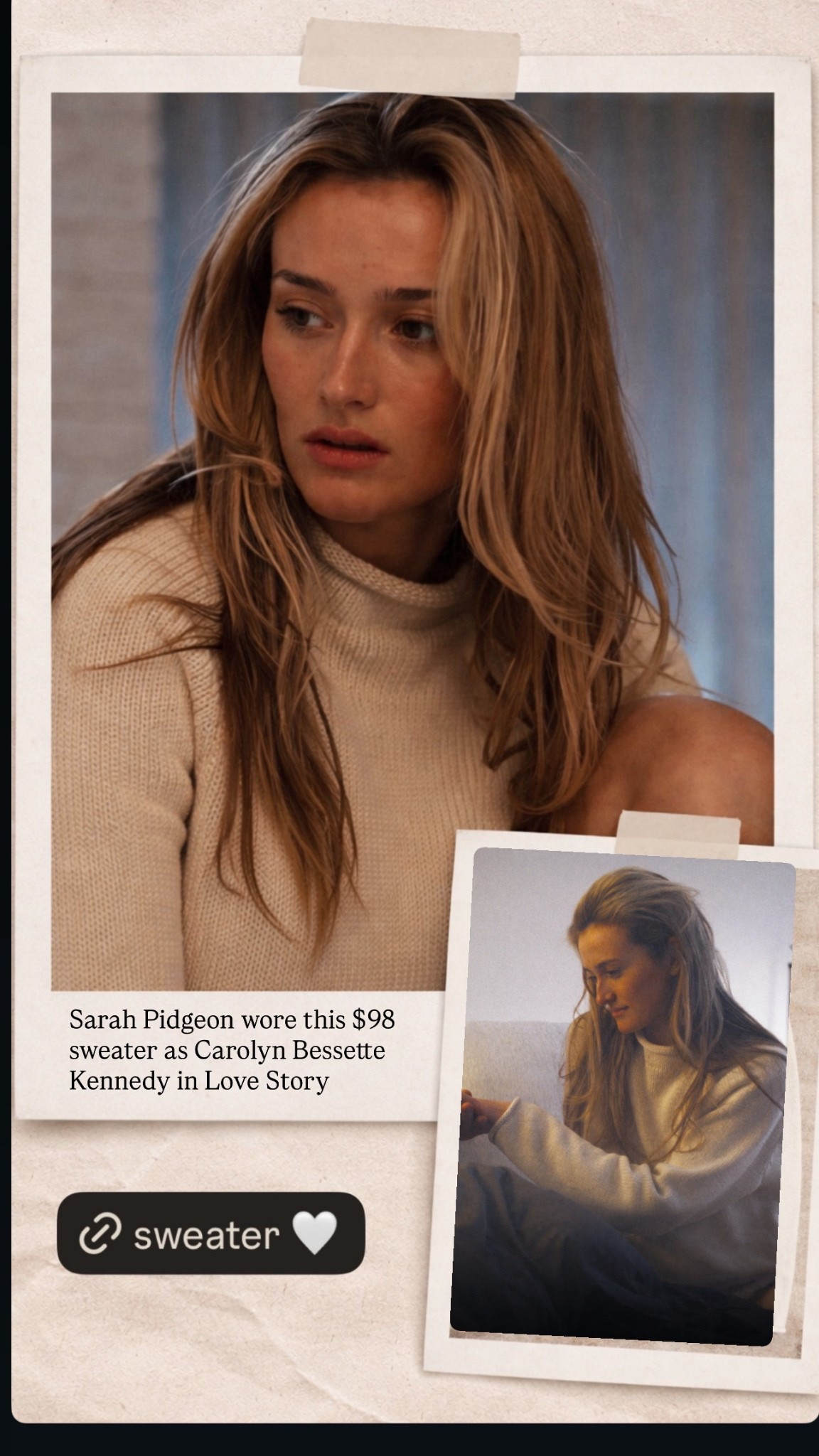 Sarah Pidgeon wore this $98 sweater as Carolyn Bessette Kennedy in Love Story Stylists  aving about the sweater’s timeless design and cozy, high-quality cotton feel that makes it a versatile, must-have staple for both casual and dressed-up looks. Many love its classic 90s revival vibe and unique roll-neck style, which offers just the right balance between comfort and style. While the generous, oversized fit is mostly celebrated, some customers suggested sizing down if you prefer a slimmer silhouette. Overall, it’s a wardrobe favorite that brings a nostalgic yet modern twist with exceptional durability and comfort.

#LTKspringtrends #LTKspring #LTKdayinmylife