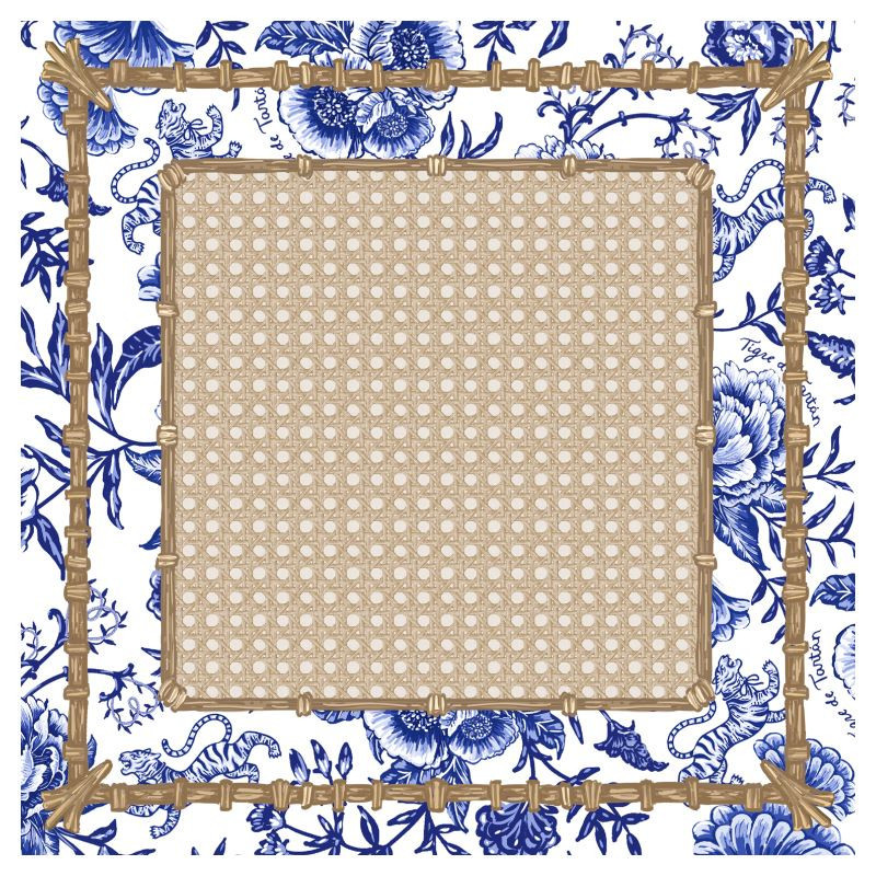 Mahjong Gaming Mat, CHINOISERIE BLEU | Jones & Daughters