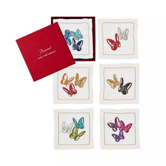 Baccarat x Kim Seybert Butterfly Cocktail Napkin in Multi, Set of 6 in a Gift Box | Bloomingdale's (US)