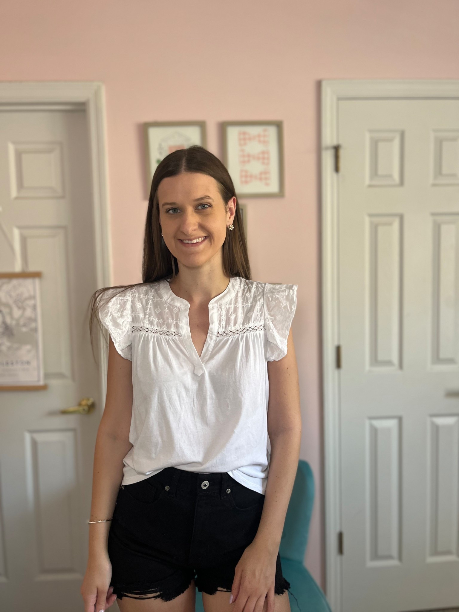 The best denim shorts for this summer! ai love the distressed hem and the high rise style is so flattering plus they actually will cover your butt! These shorts are currently on sale! 

#LTKootd #LTKSeasonal #LTKSaleAlert