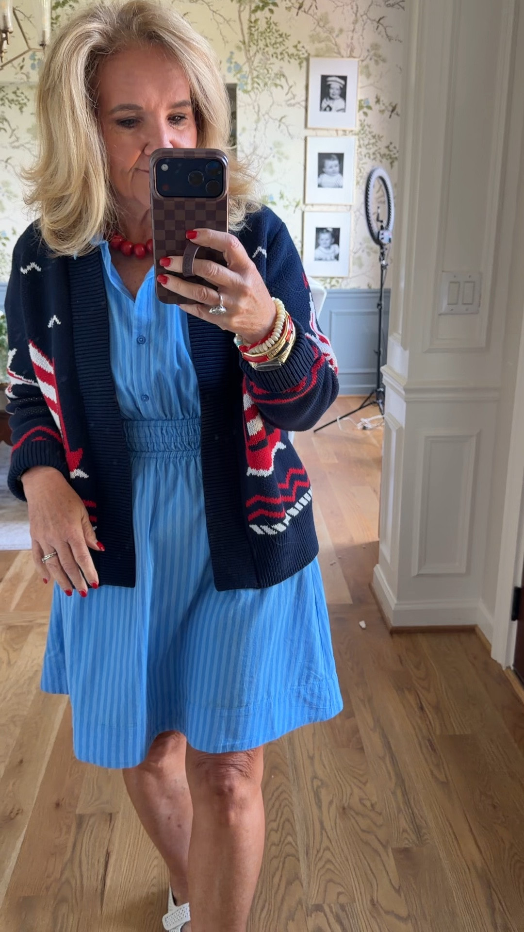 Dress size medium 
I’ll link a few fun festive cardigans this is sold out
Sneaker Mary Jane, true to size very comfortable

#LTKOver40 #LTKSaleAlert #LTKootd
