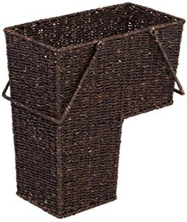 Trademark Innovations 15" Wicker Storage Stair Basket With Handles (Brown) | Amazon (US)