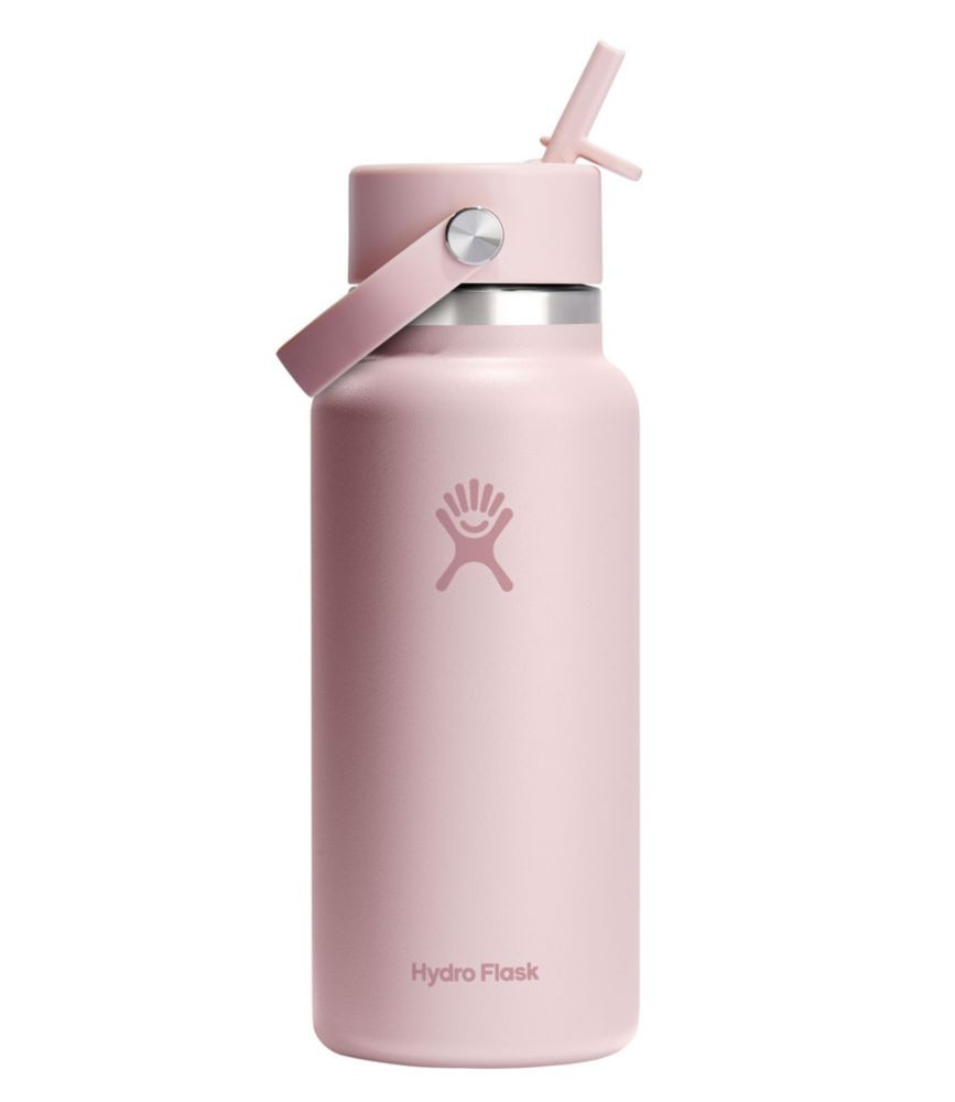 Hydro Flask Wide Mouth Water Bottle with Flex Straw Cap, 32 oz. Trillium/Trillium, Stainless Steel | L.L. Bean