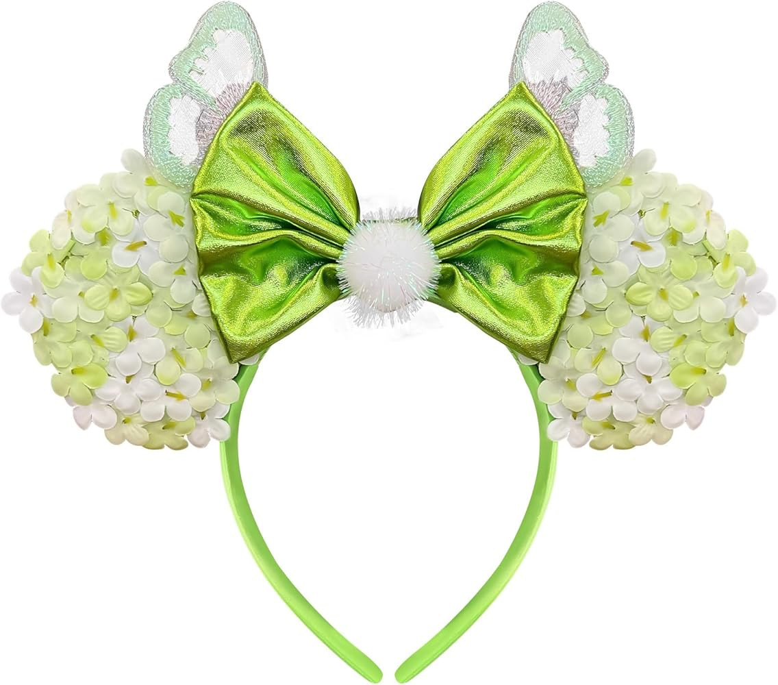 Trnerm Princess Mouse Ears Headband with Sequin Wings Bows, Genie Cosplay Costume for Women | Amazon (US)