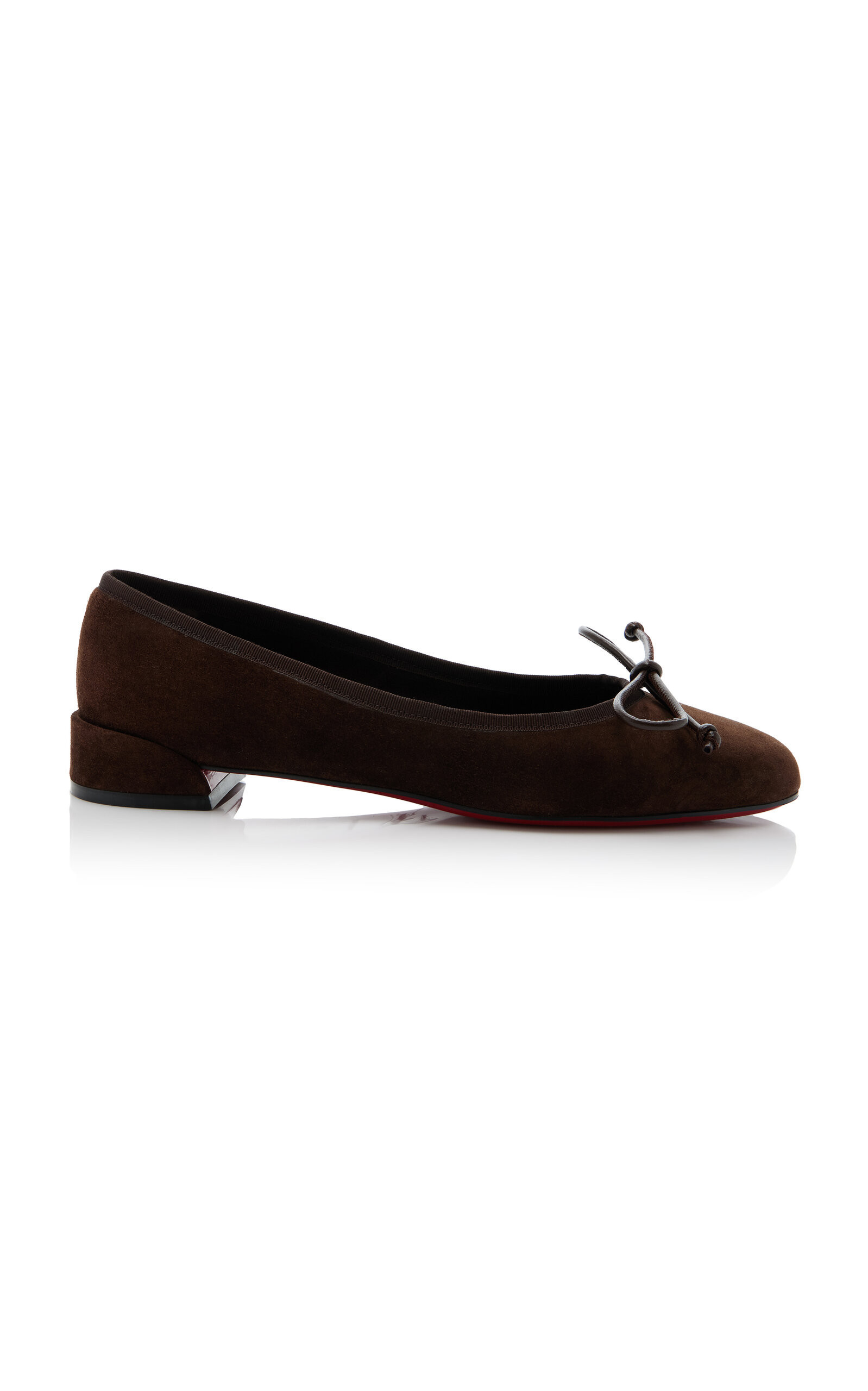 Christian Louboutin - Sweetie Jane Veau Velours Ballet Flats - Brown - IT 37 - Moda Operandi | Moda Operandi (Global)