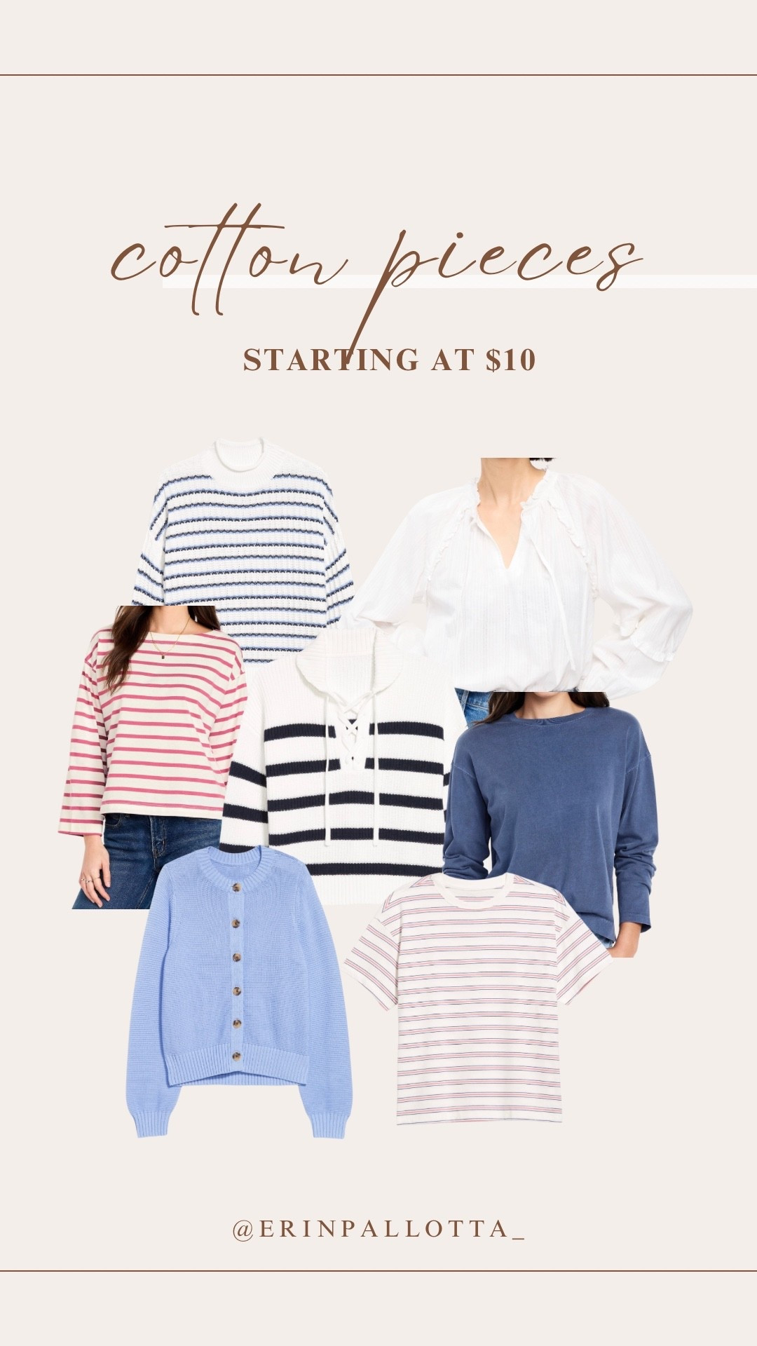 100% cotton pieces starting at $10 at Old Navy! Their 60% off sale runs today and tomorrow and makes these items so affordable. 

I love snagging an item that is made from natural fibers for these prices!

The roll neck sweater is on trend right now, and the mariner sleeve tee as well. 

These are great staple pieces for spring break!

#LTKSeasonal #LTKSaleAlert