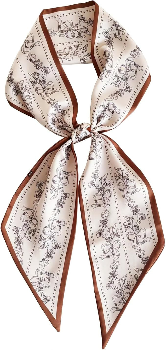 Hjiaruiky Head Satin Hair Long Silk like Scarf for Women Purse Scarf Wraps | Amazon (US)