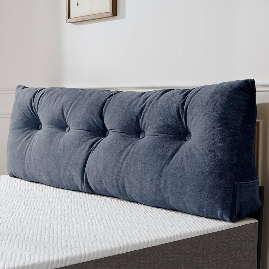 Lukace Premium Wedge Pillow Headboard with Removable Cover - Triangular Reading Support Backrest ... | Amazon (US)