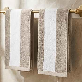 Decorative Hand Towels for Your Bathroom Or Kitchen - Luxurious Set of 2 Soft & Striped Boho Cott... | Amazon (US)