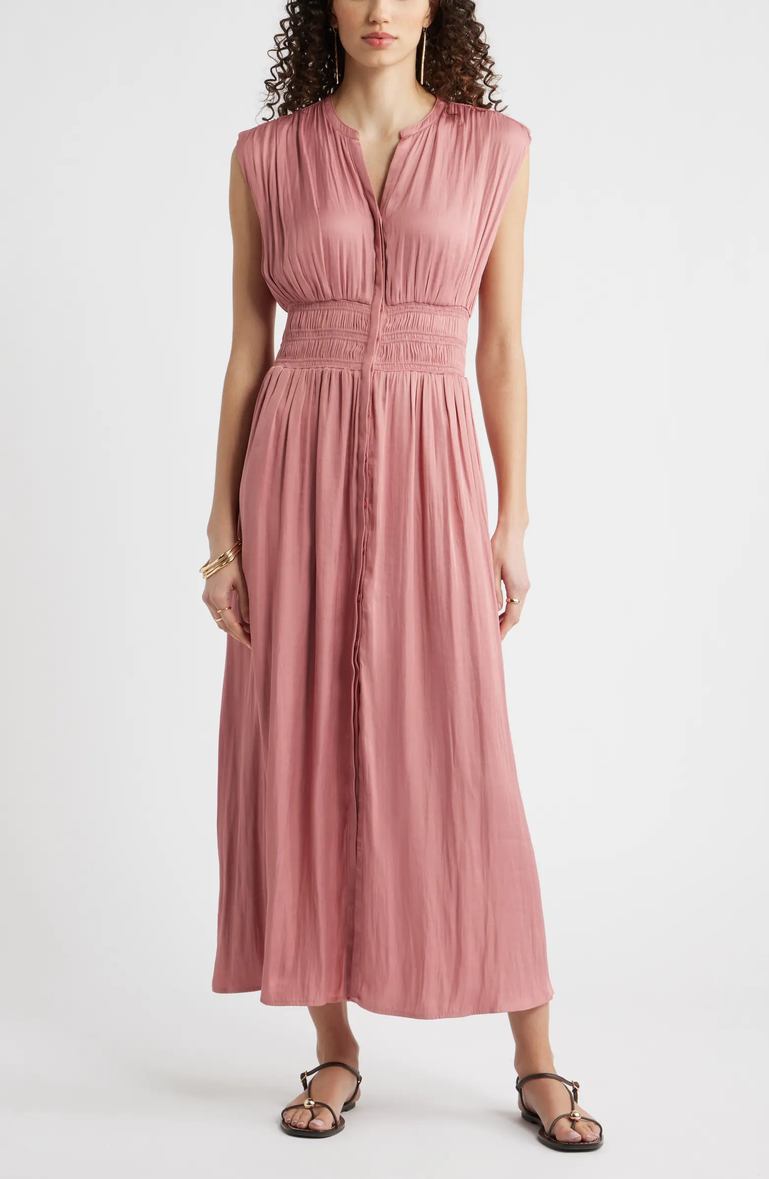 Nordstrom Smocked Waist Maxi Shirtdress | Nordstrom | Nordstrom