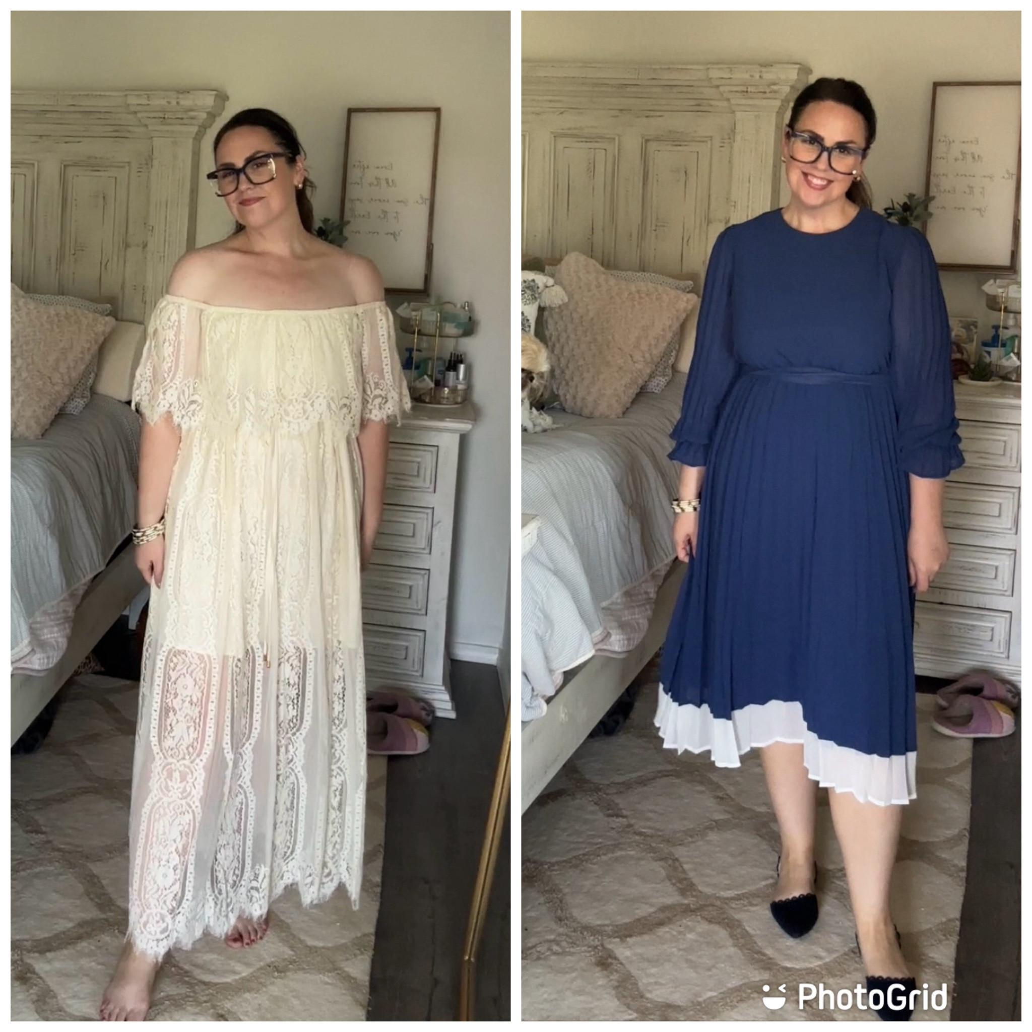 Two amazing dresses—one for family pics or a end of summer / early fall wedding, one for work 
I’m wearing a L in both

#LTKOver40 #LTKWorkwear #LTKMidsize