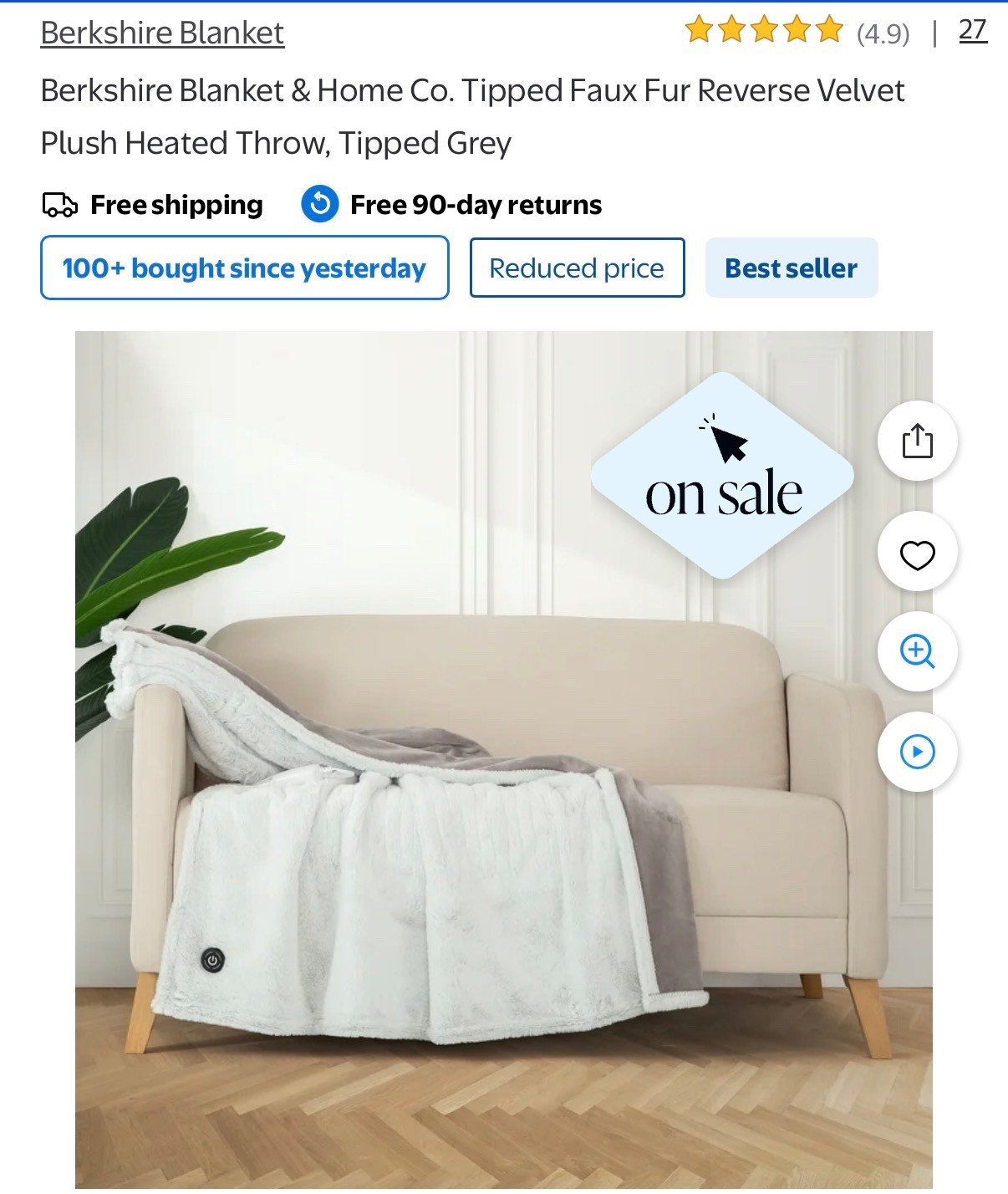 5-star ⭐️⭐️⭐️⭐️⭐️ reviews on this plush heated blanket from Walmart and it’s reversible!! Perfect Christmas gift idea!! 🎁 

#LTKGiftGuide #LTKCyberWeek #LTKHoliday