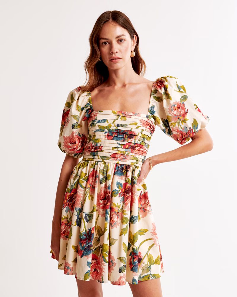 Emerson Waisted Poplin Mini Dress | Abercrombie & Fitch (US)