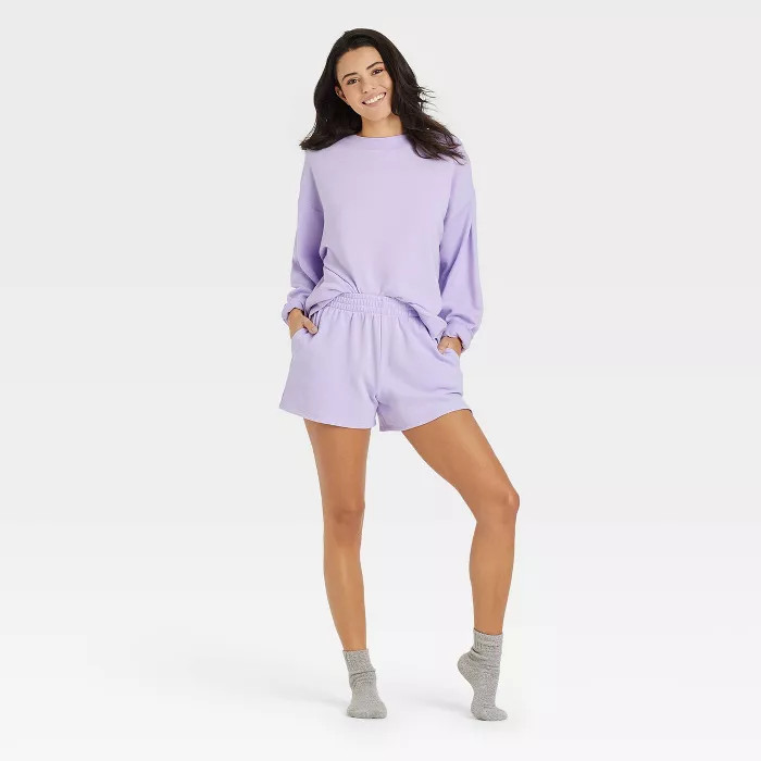 Women's French Terry Lounge Shorts - Colsie™ Violet XL | Target