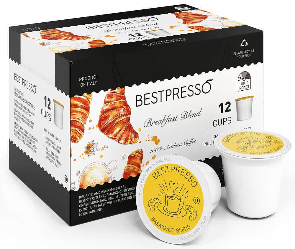 Bestpresso Coffee, Breakfast Blend Single Serve K-Cup Pods, 96 Count (Compatible with 2.0 Keurig ... | Walmart (US)