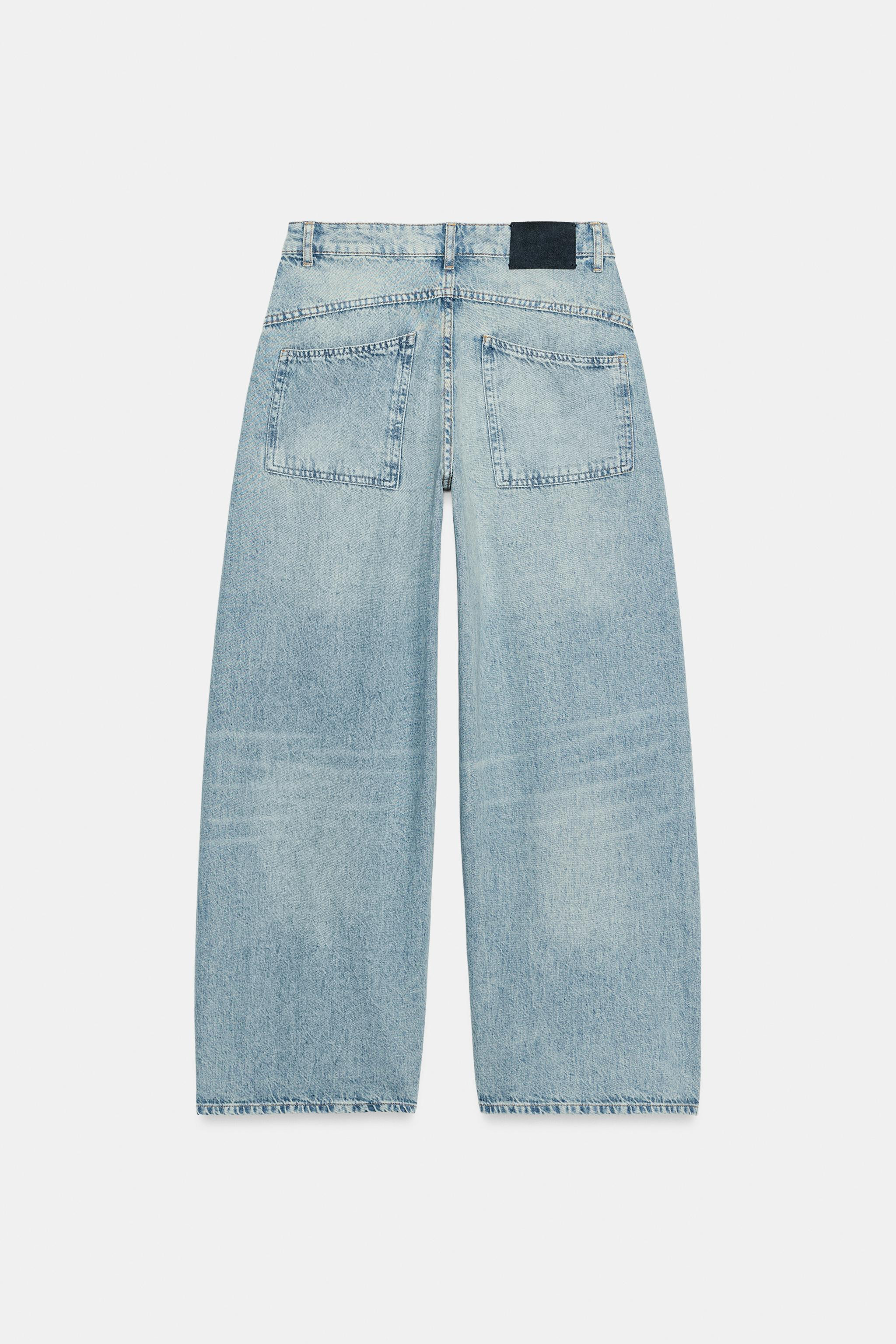 ZW COLLECTION LOOSE BARREL MID-WAIST JEANS | Zara UK