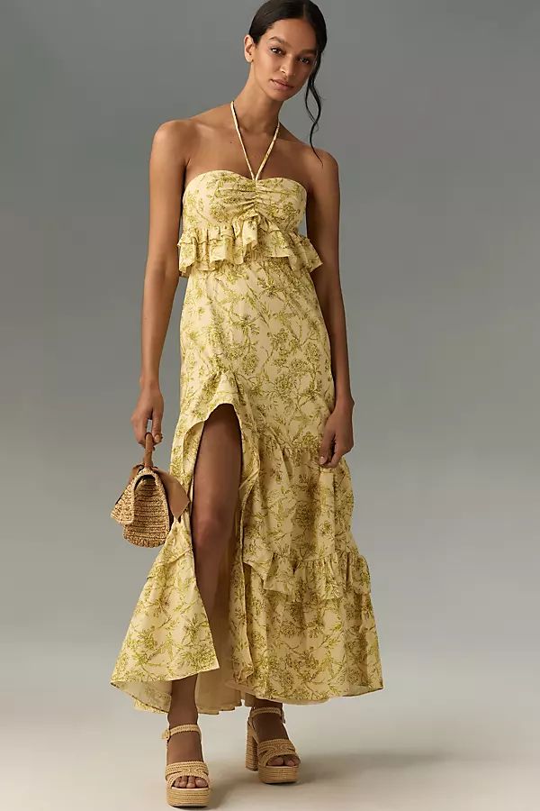 Hutch Rocco Halter Ruffled Maxi Dress | Anthropologie (US)