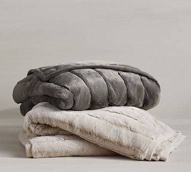 Faux Fur Channel Throw | Pottery Barn (US)