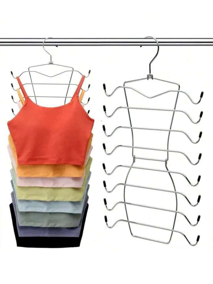 8-Tier Multifunctional Non-Slip Foldable Bra Organizer Rack, Space Saver Wardrobe Organizer, Camisole Hanger, Back To School Supplies, Bedroom Home Travel Storage, Minimalist, Summer Tops, Scarf Tie Hanger | SHEIN