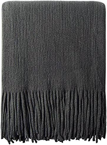NTBAY Acrylic Knitted Throw Blanket, Lightweight and Soft Cozy Decorative Woven Blanket with Tassels | Amazon (US)