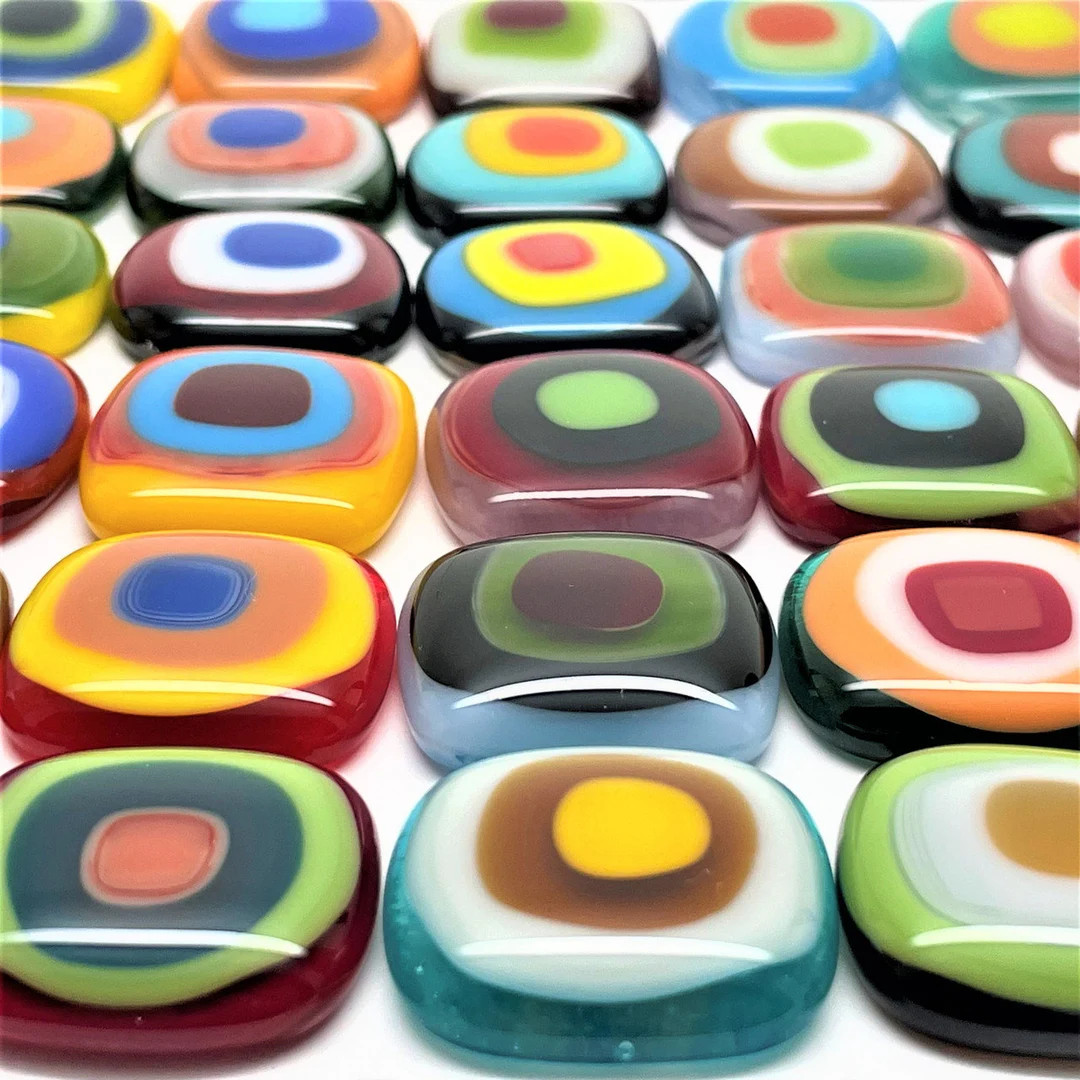 FUSED Stained Glass Tiles, Lg, 8pcs, TARGETS, Assorted | Etsy (US)