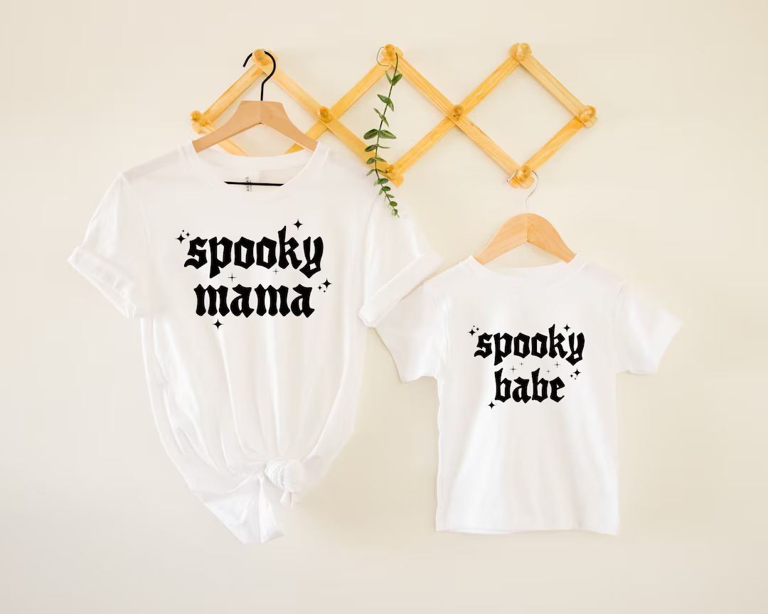 Spooky Mama Spooky Babe Shirts, Matching Mommy & Me Halloween Shirts, Toddler Halloween Shirt, Ha... | Etsy (US)