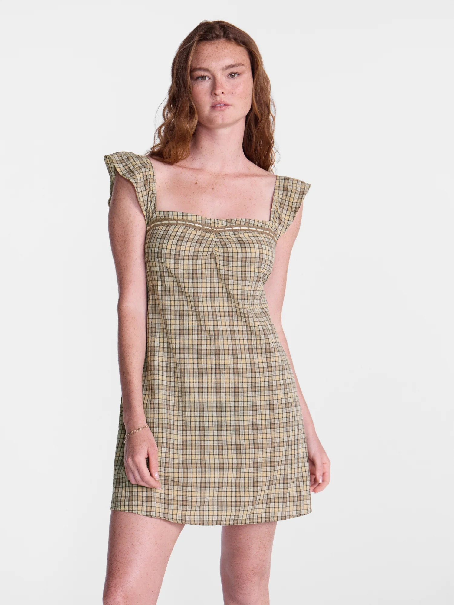 No Boundaries Plaid Picnic Mini Dress, Women’s XXS-XXL | Walmart (US)