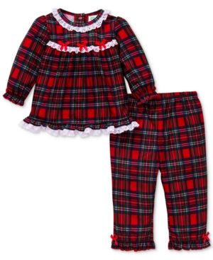 Little Me 2-Pc. Plaid Pajama Set, Baby Girls (0-24 months) | Macys (US)