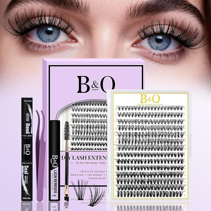B&Q Lash Clusters Kit 280PCS Eyelash Clusters Kit,30D 40D D 9-16MIX Individual Lash Comfortable E... | Amazon (US)