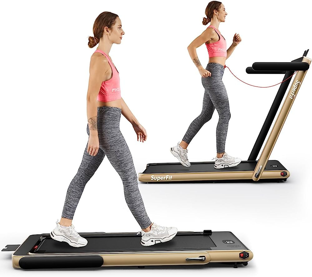 Goplus 2 in 1 Folding Treadmill, 2.25HP Superfit Under Desk Electric Treadmill, Installation-Free... | Amazon (US)