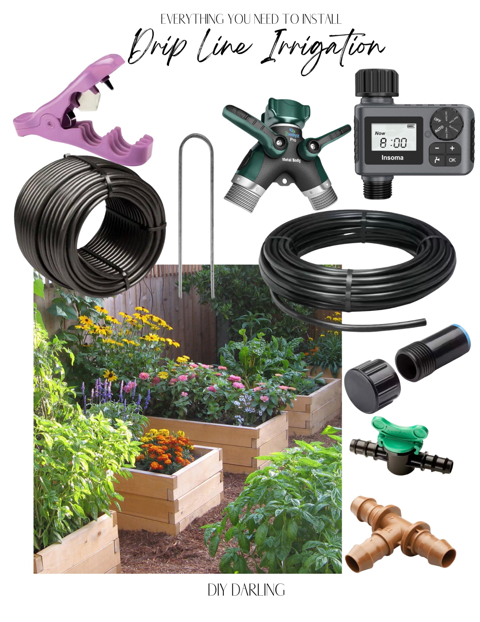 Create the garden bed of your dreams by installing a drip line irrigation system from a hose bib, using these materials  

#LTKSeasonal #LTKHome