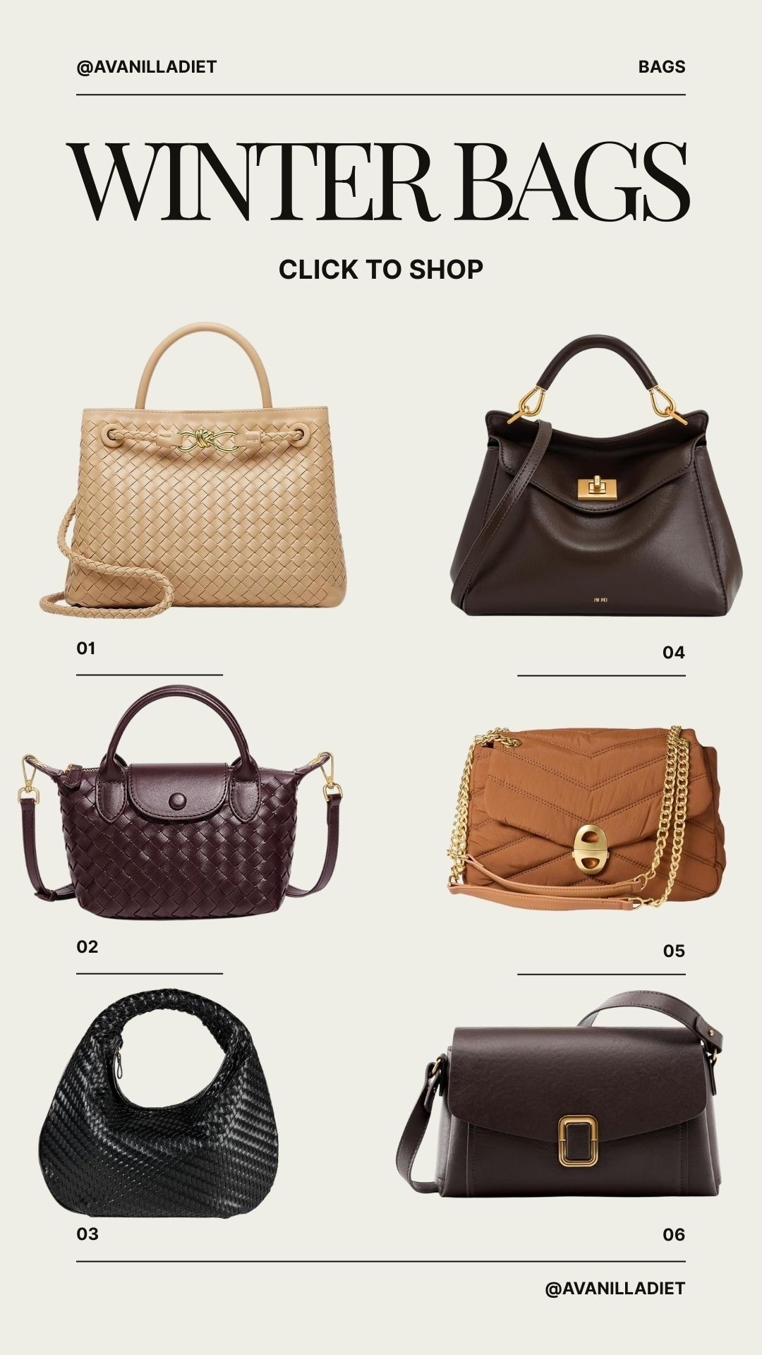 Winter bag edit ❄️👜 Cozy textures, rich tones & the perfect everyday styles for the season!

#winterbags #winterstyle #baglover #handbagtrends #amazonbags #ltkfashion #ltkfinds #winterfashion #amazonstyle #neutralfashion #coldweatherstyle #bagedit #amazonfavorites #ltkholiday #trendingszn


#LTKFindsUnder100 #LTKFindsUnder50 #LTKSeasonal