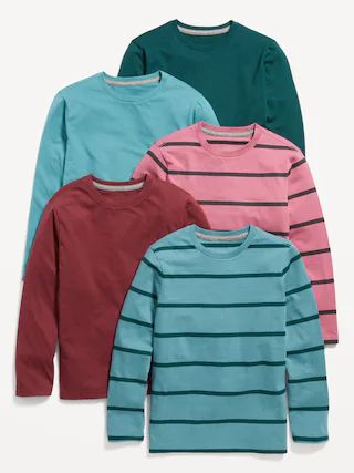 Softest Printed Long-Sleeve T-Shirt 5-Pack for Boys | Old Navy (US)