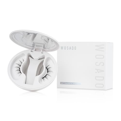 WOSADO Magnetic Eyelashes with Applicator Kit, No.14 FROST BLACK 21.5mm, Reusable Magnetic Lashes without Eyeliner, Glue-free False Lashes, Waterproof, Lightweight, Suit for Natural Makeup | Amazon (US)