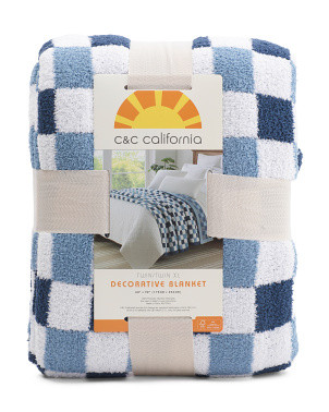 Feather Knit Retro Plaid Blanket | Bed & Bath | Marshalls | Marshalls