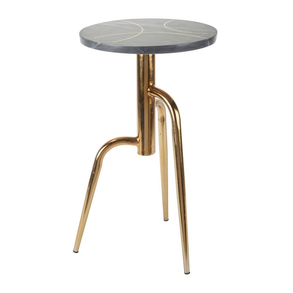 Side Table, Metal And Marble Black and Gold - Olivia & May | Target