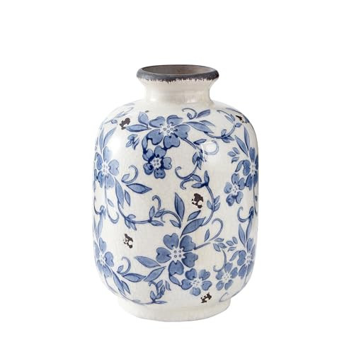 Blue and White Ceramic Vase, Decorative Flower Vase for Home Décor, Kitchen, Bedroom, Living Room, Bathroom, & Shelf Centerpiece Table Decorations (Small Mounth) | Amazon (US)
